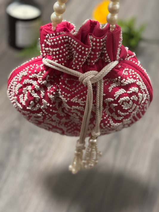 Lotus - bright pink potli
